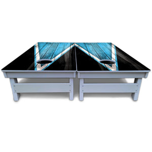 Sky Blue Triangle Cornhole Boards - All Weather Series
