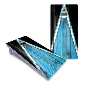 Sky Blue Triangle Cornhole Boards - All Weather Series