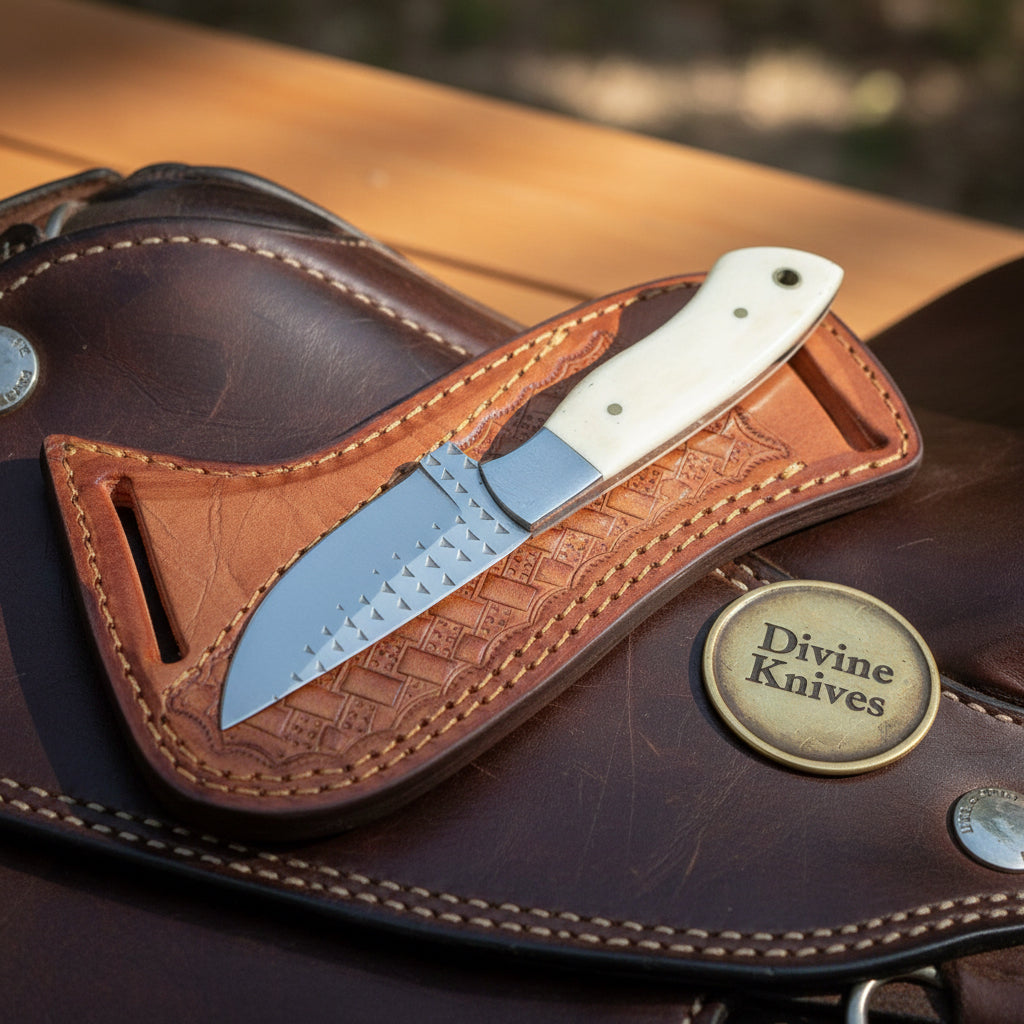 Bone Western Rasp Cowboy Knife with Rasp product detail, view 4