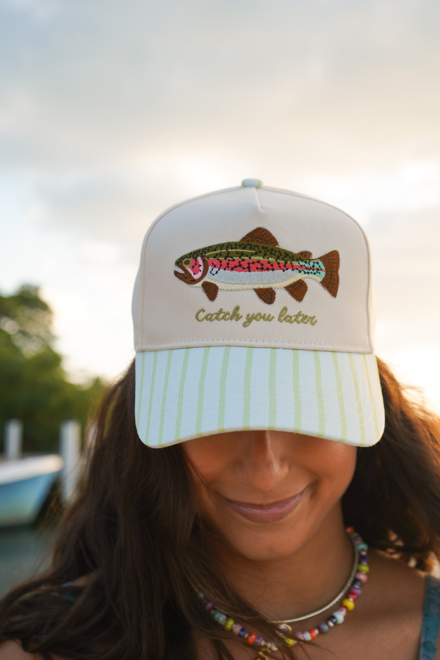 Catch You Later - Green Stripe Hat