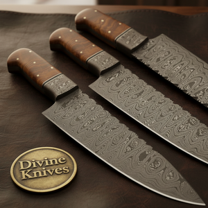 Rosewood 3-Piece Chef Knife Set for Home Cooks