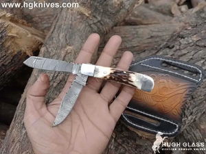Twist Pattern Trapper Folding Knife for Traditional Pocket Knife Fans