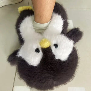 Fuzzy Penguin Plush Slippers — Cute Soft Furry Indoor House Shoes by The Mississippi Mermaid Mercantile - view 12