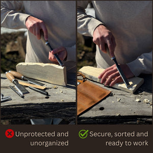 5 Pocket Leather Chisel Roll