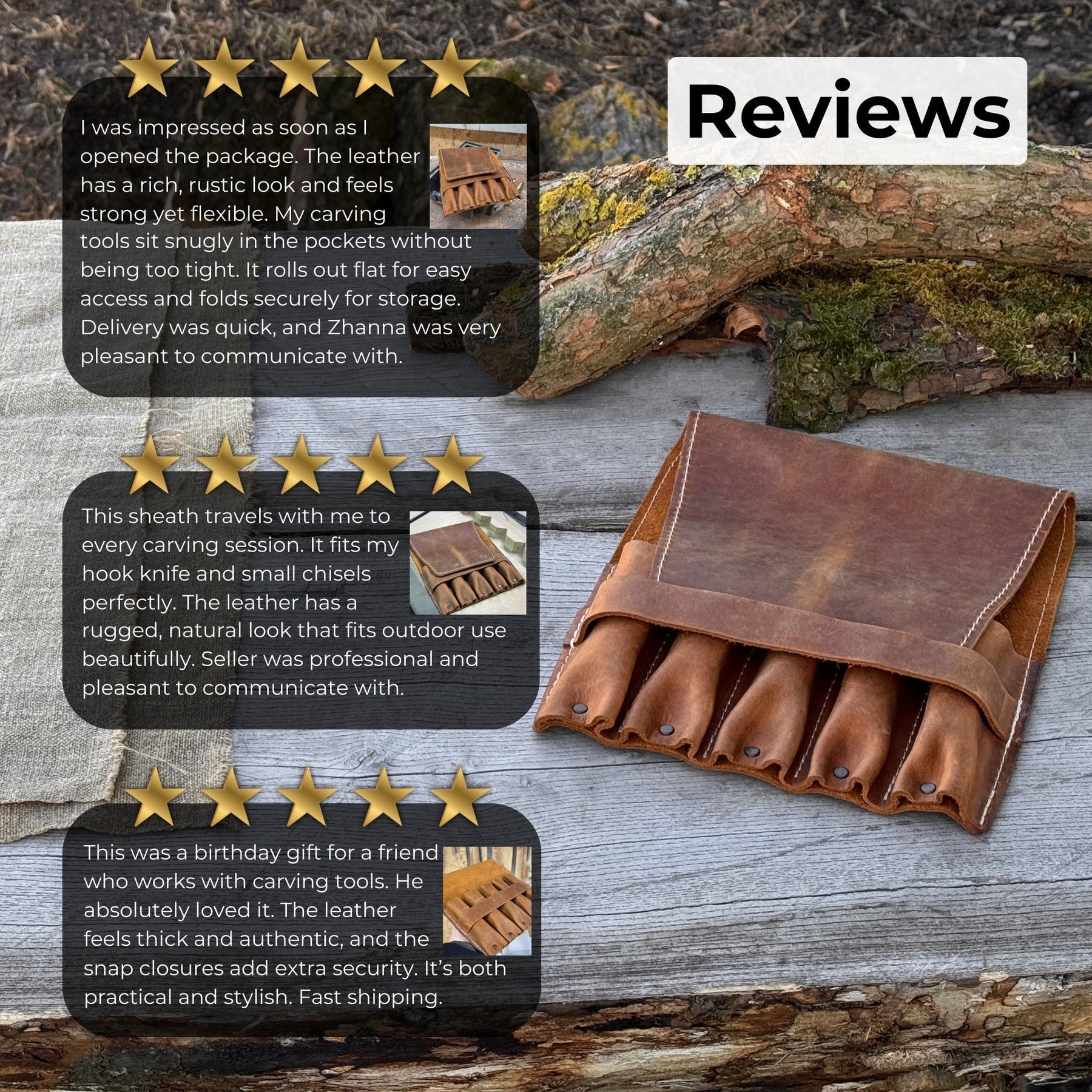 5-Pocket Leather Tool Case