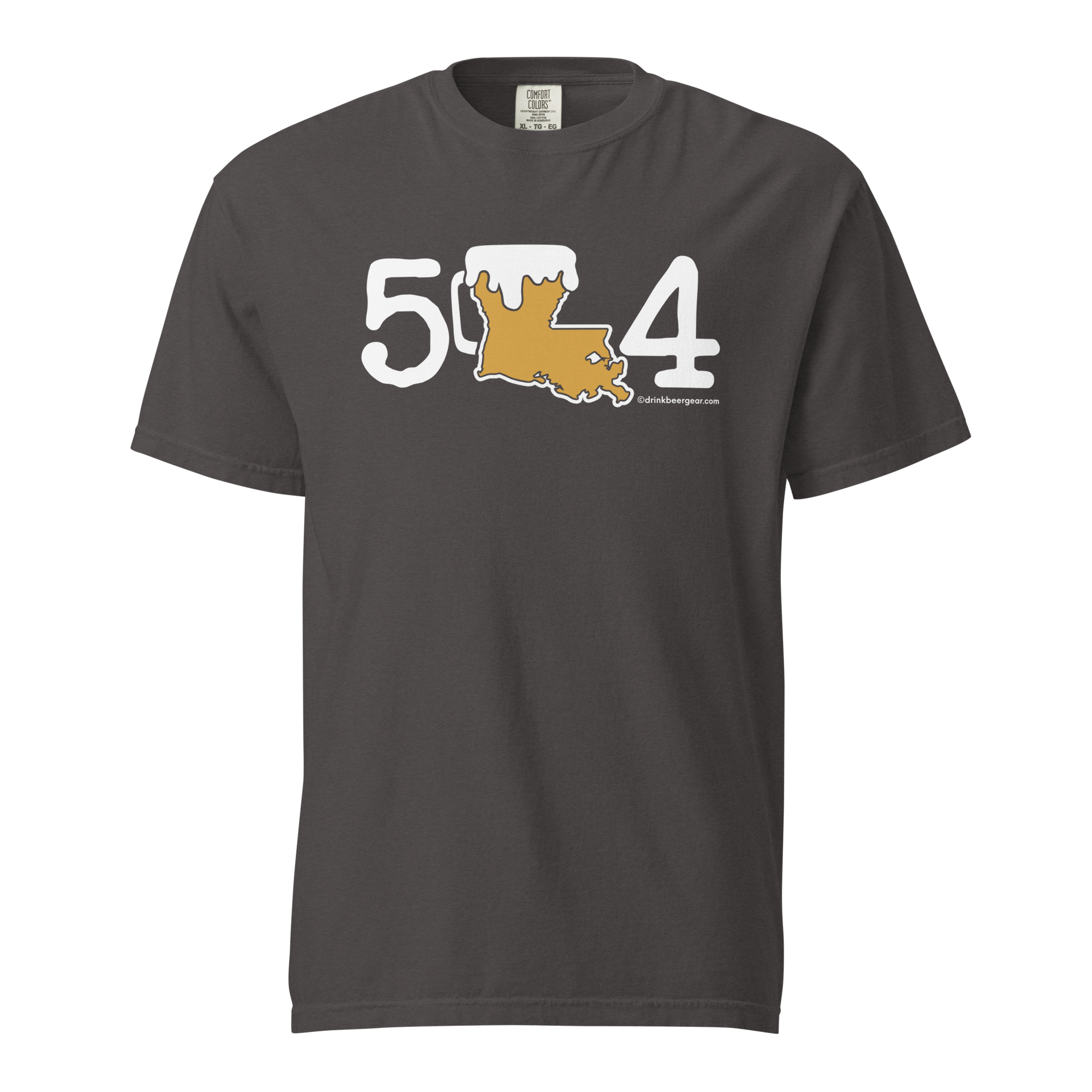 504 Louisiana Beer Mug Tee - COMFORT COLORS BRAND TEE Drink Beer Gear