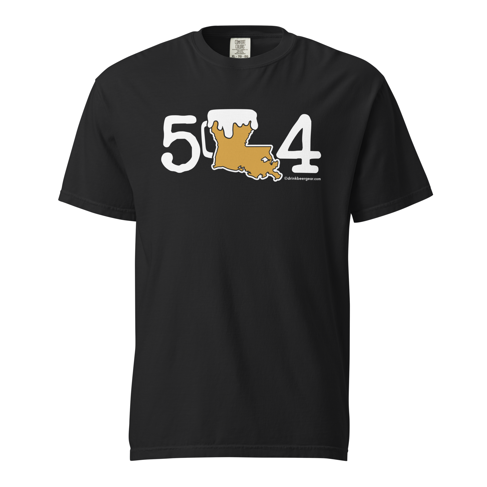504 Louisiana Beer Mug Tee - COMFORT COLORS BRAND TEE Drink Beer Gear
