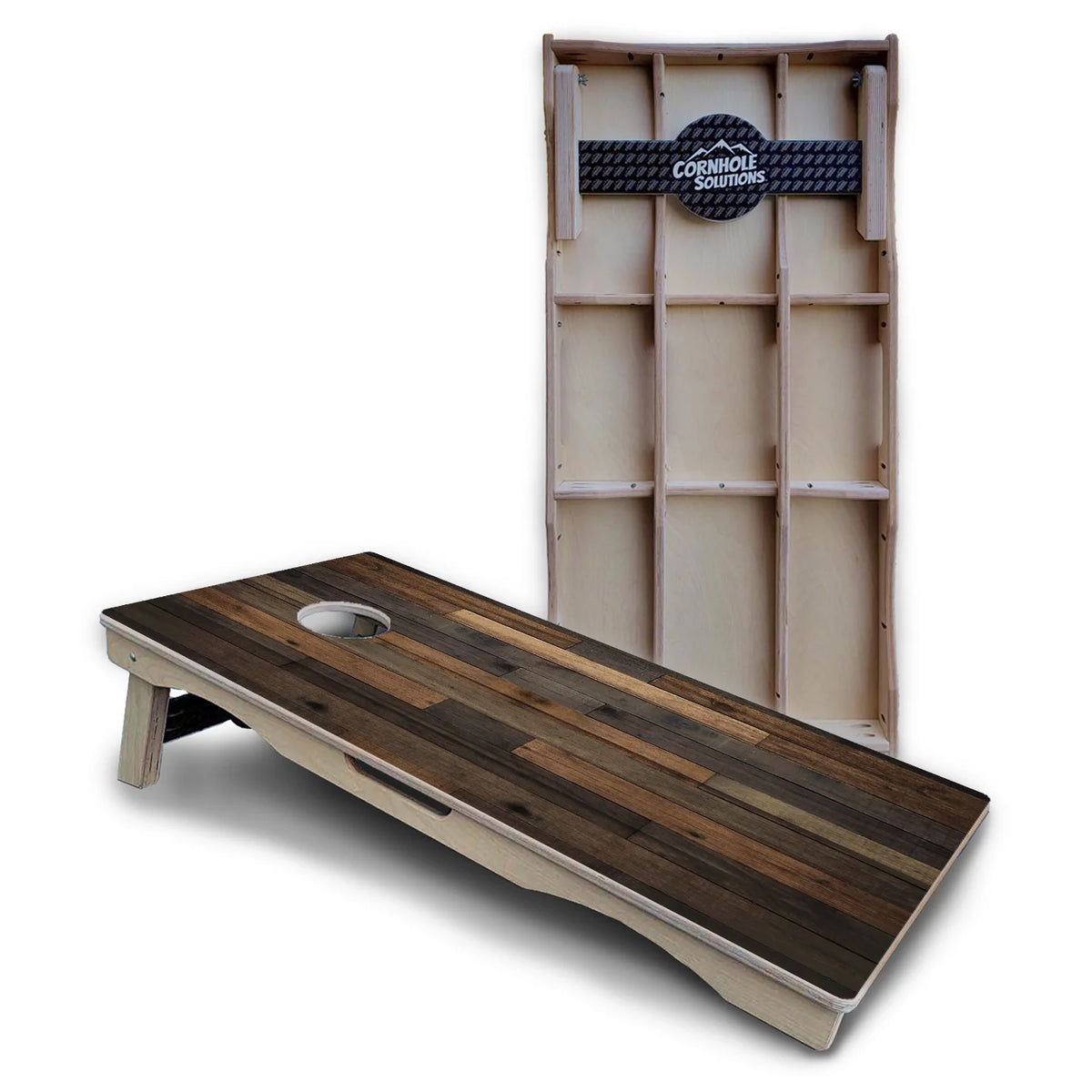 Rustic Mixed Woodgrain Cornhole Boards – Pro Lite or Pro Elite