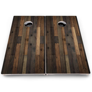 Rustic Mixed Woodgrain Cornhole Boards – Pro Lite or Pro Elite
