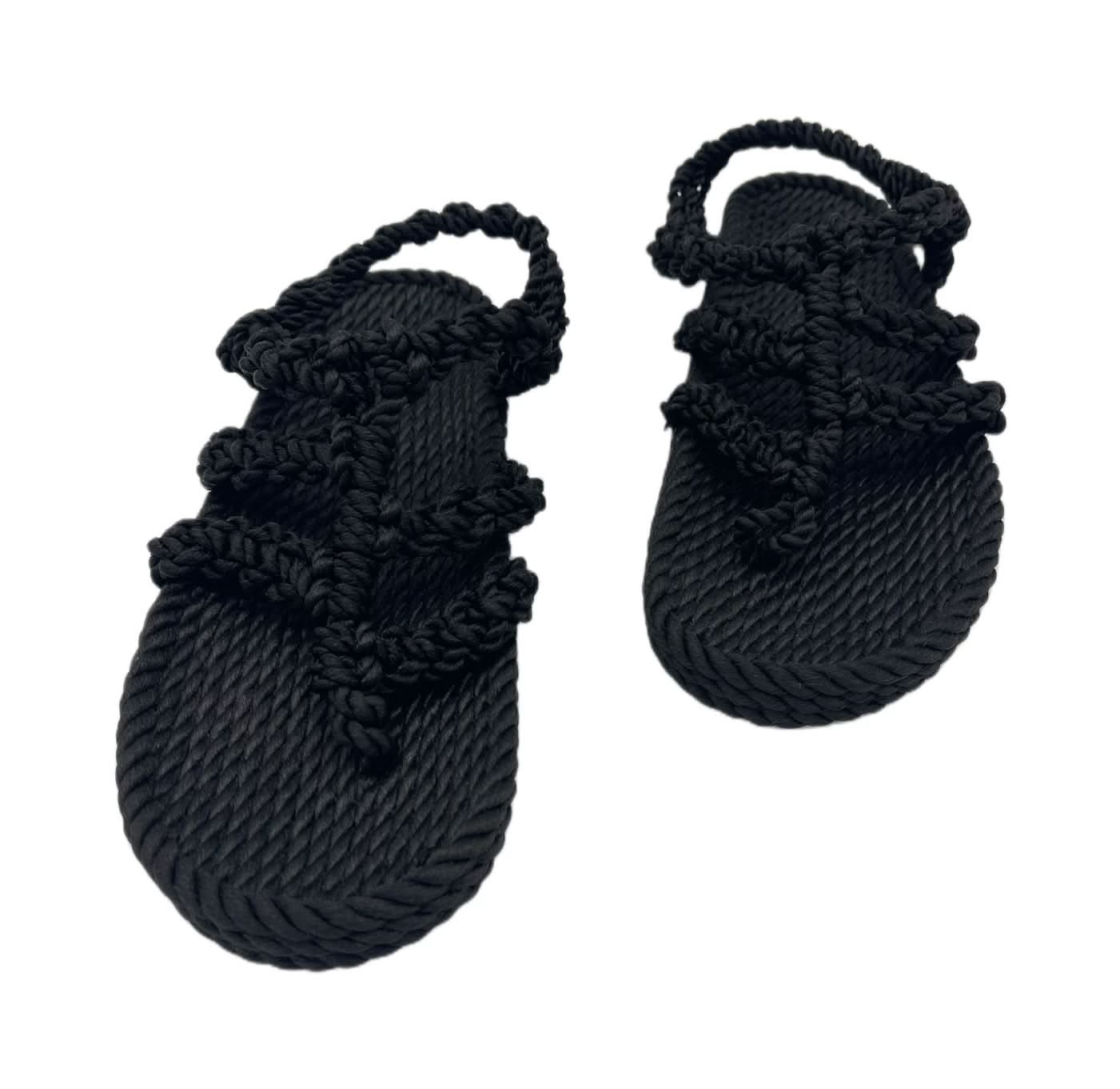 505 - Black handmade rope sandals by Nomadic State of Mind