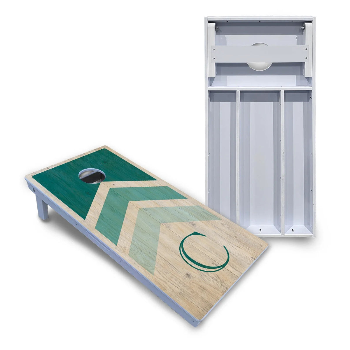 Teal Wedding Arrows Cornhole Boards - All Weather Series