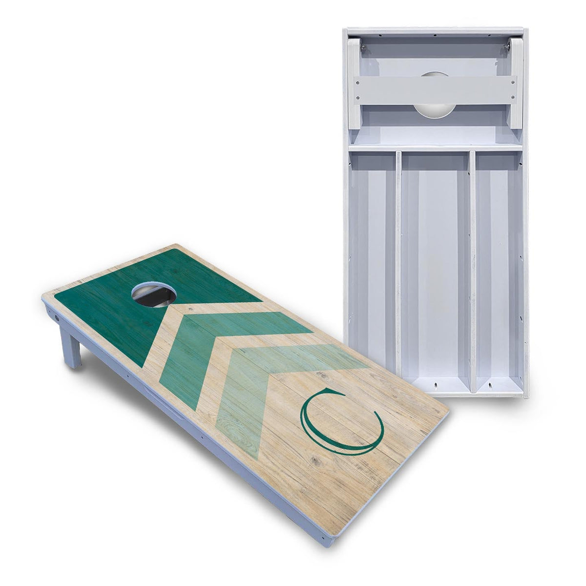 Teal Wedding Arrows Cornhole Boards - All Weather Series