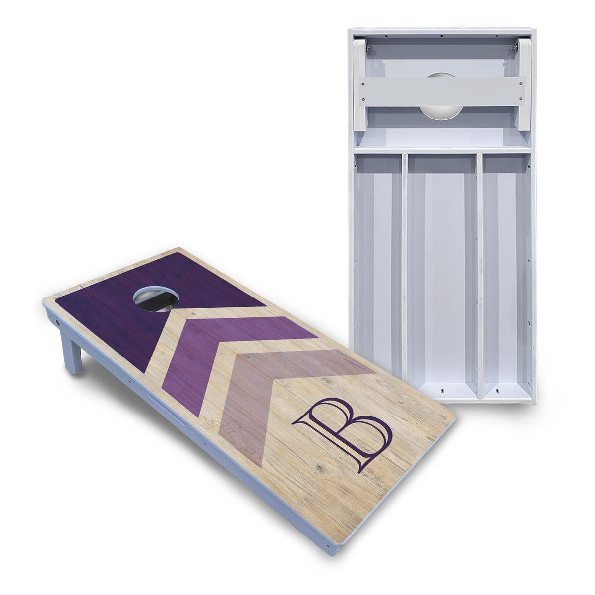 Purple Wedding Arrows Cornhole Boards - All Weather Series