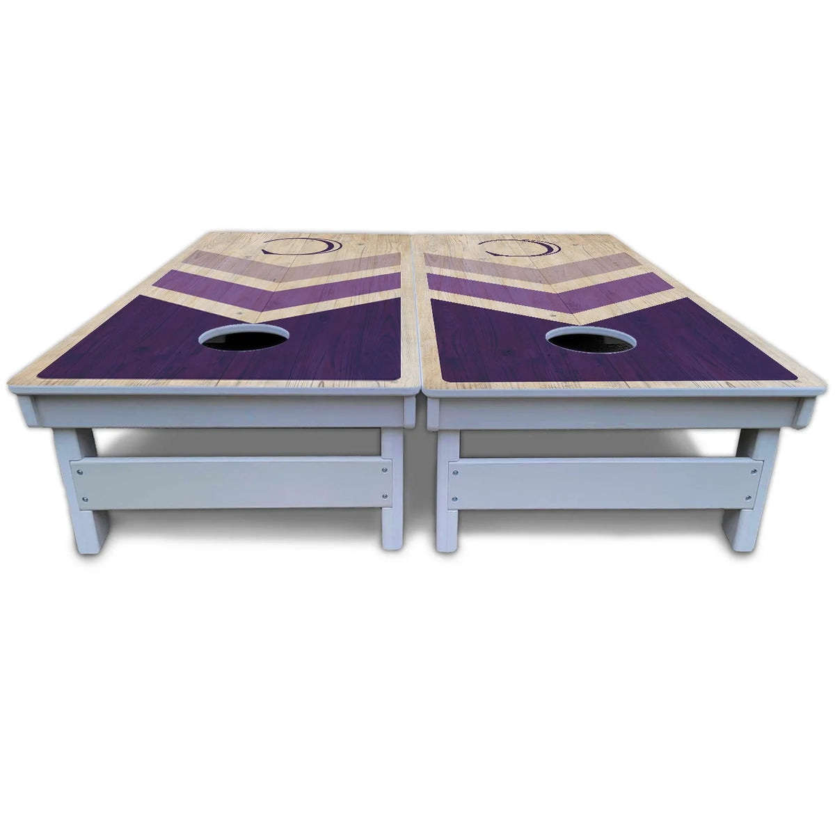 Purple Wedding Arrows Cornhole Boards - All Weather Series