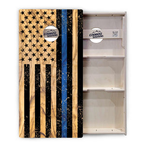 First Responder Light Wood Flag Cornhole Boards – Tournament Series