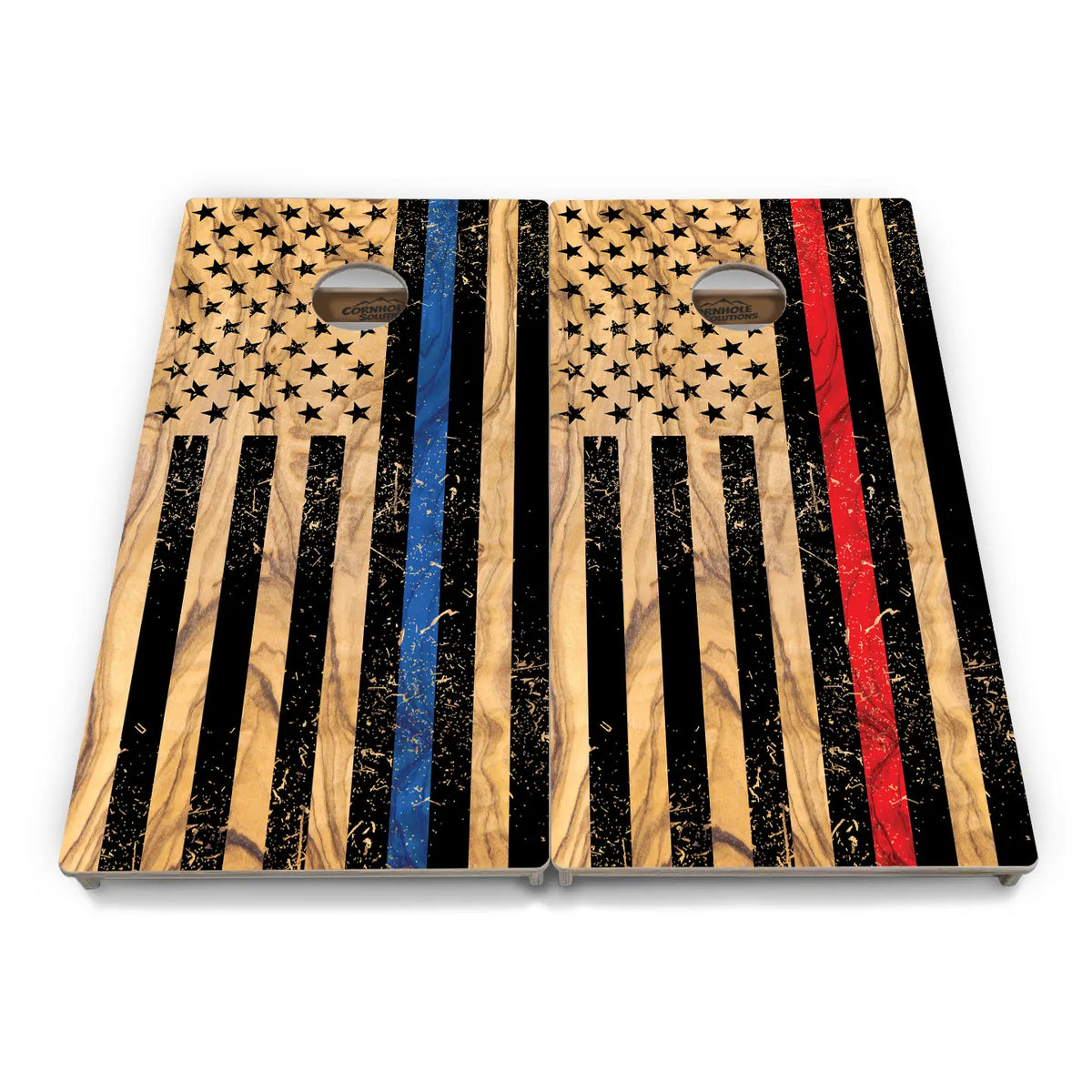 First Responder Light Wood Flag Cornhole Boards – Tournament Series