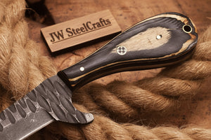 Ranchero Damascus Tanto Bull Cutter by JW SteelCrafts, alternate view 4