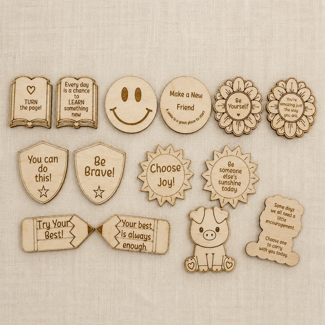 Personalized Wood Pocket Reminders, Custom Engraved Box, Handwriting Keepsake, Back to School Gift