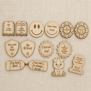 Personalized Wood Pocket Reminders, Custom Engraved Box, Handwriting Keepsake, Back to School Gift