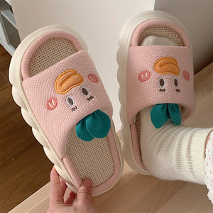 Open-Toe Slippers for Mermaids — Cheery Cushioned House Shoes in Pink & Yellow by The Mississippi Mermaid Mercantile - view 2