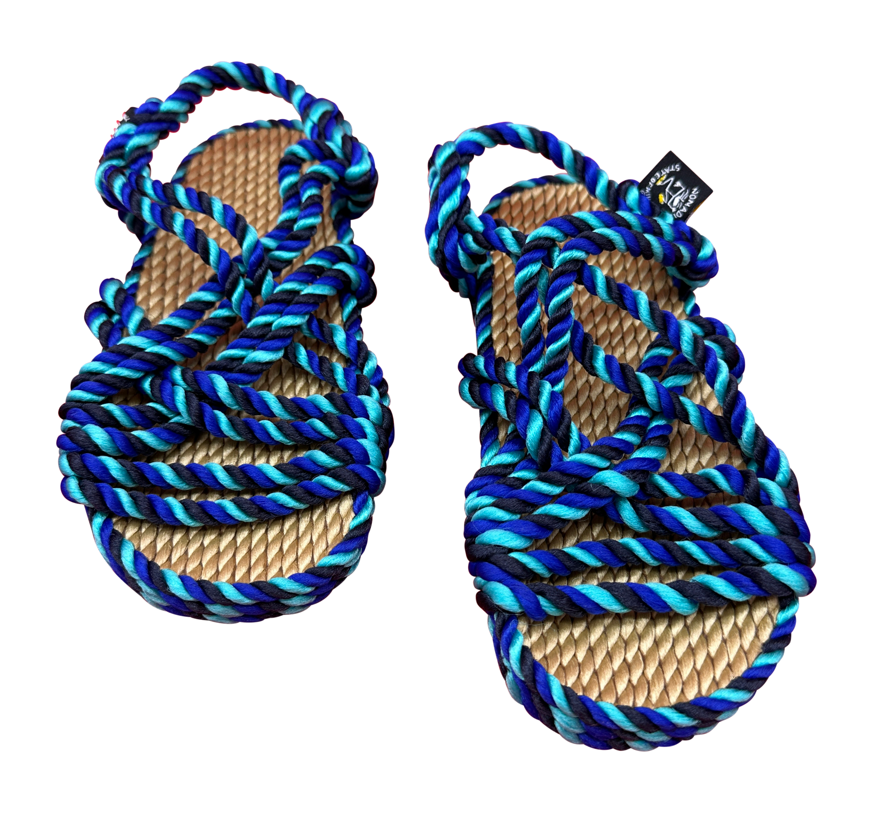 Lounger Kids Twisted Blues handmade rope sandals by Nomadic State of Mind
