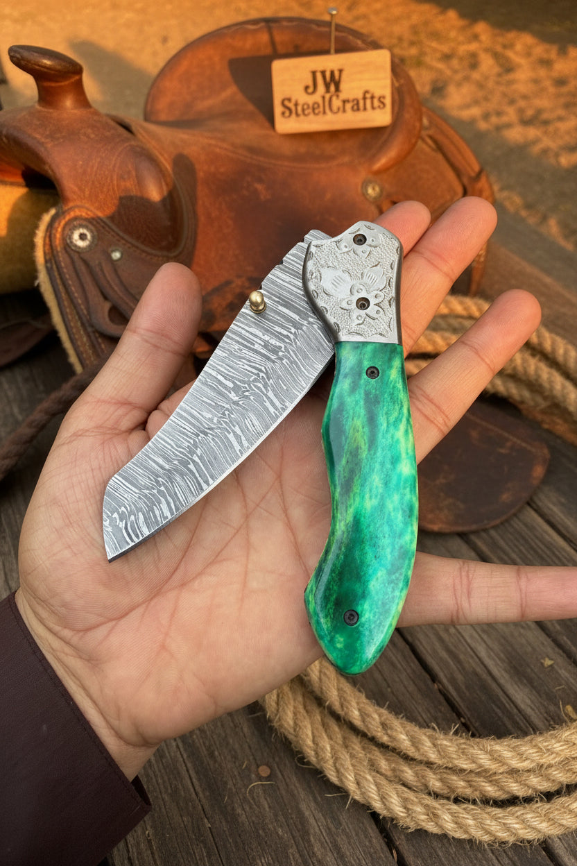 Jadeline Damascus Folder product detail, view 4