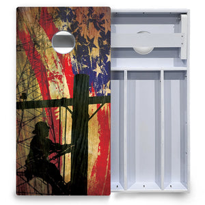 Faded Lineman Cornhole Boards - All Weather Series