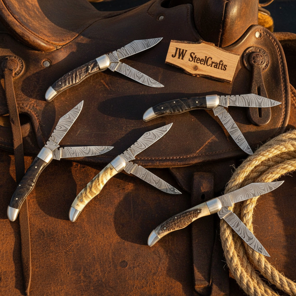 Trailfold Stag Pocket Knife Set product detail, view 4