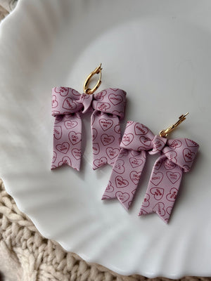 Purple Conversation Heart Bows