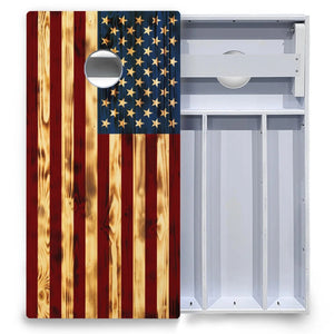 Burnt Colorful Rustic Flag Cornhole Boards - All Weather Series