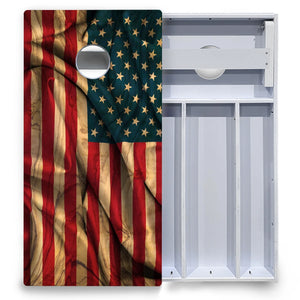 USA Wood Flag Color Cornhole Boards - All Weather Series
