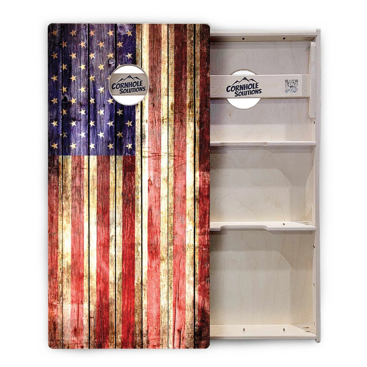 Rustic Wood Flag Cornhole Boards – Tournament Series