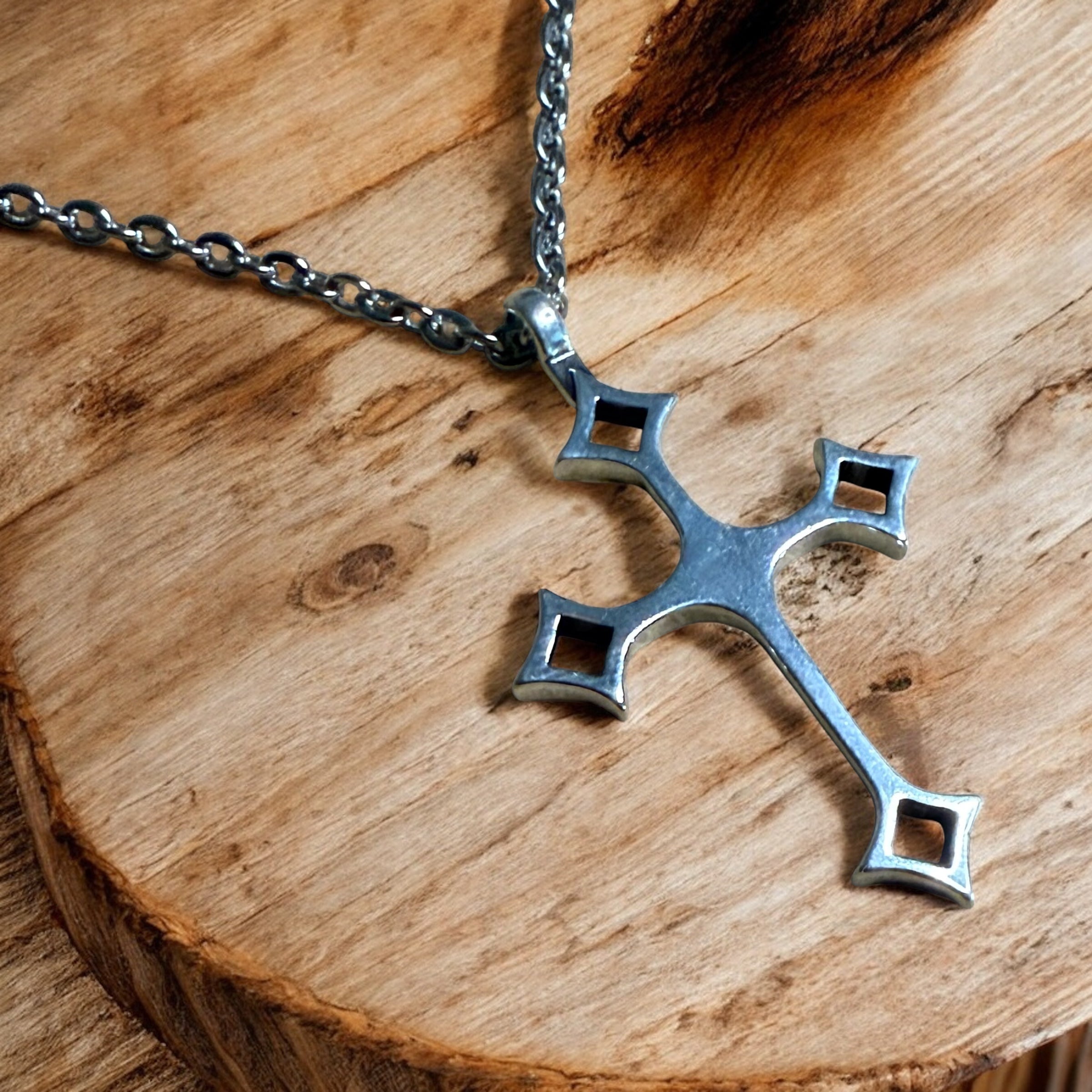 Gothic Medieval Cross Necklace - Sterling Silver by Forged By Fire — view 1 of 7