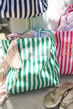 Harbor Canvas Striped Tote | Customizable
