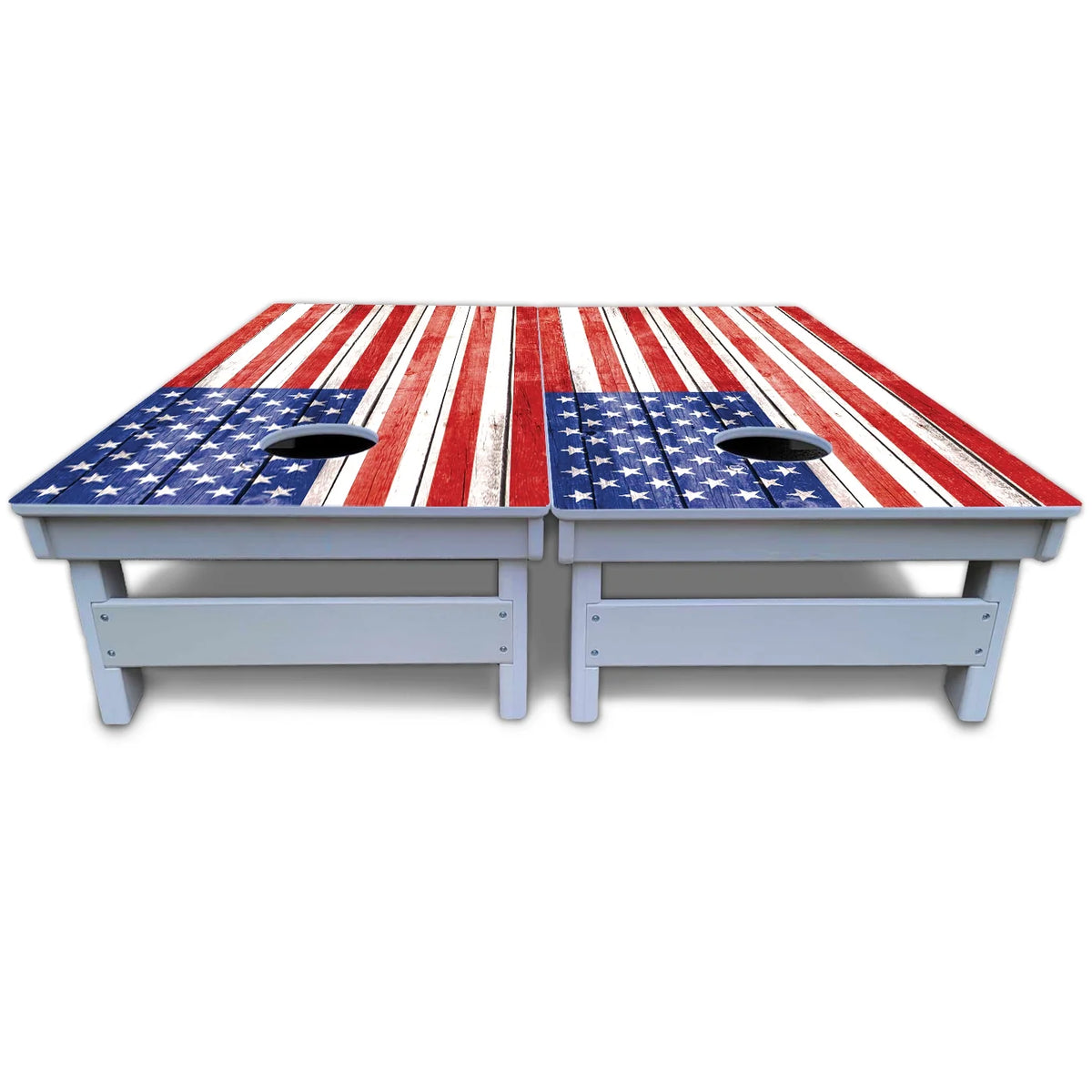 Whitewash Flag Cornhole Boards - All Weather Series