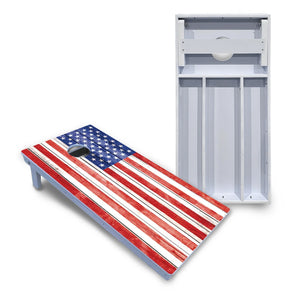 Whitewash Flag Cornhole Boards - All Weather Series