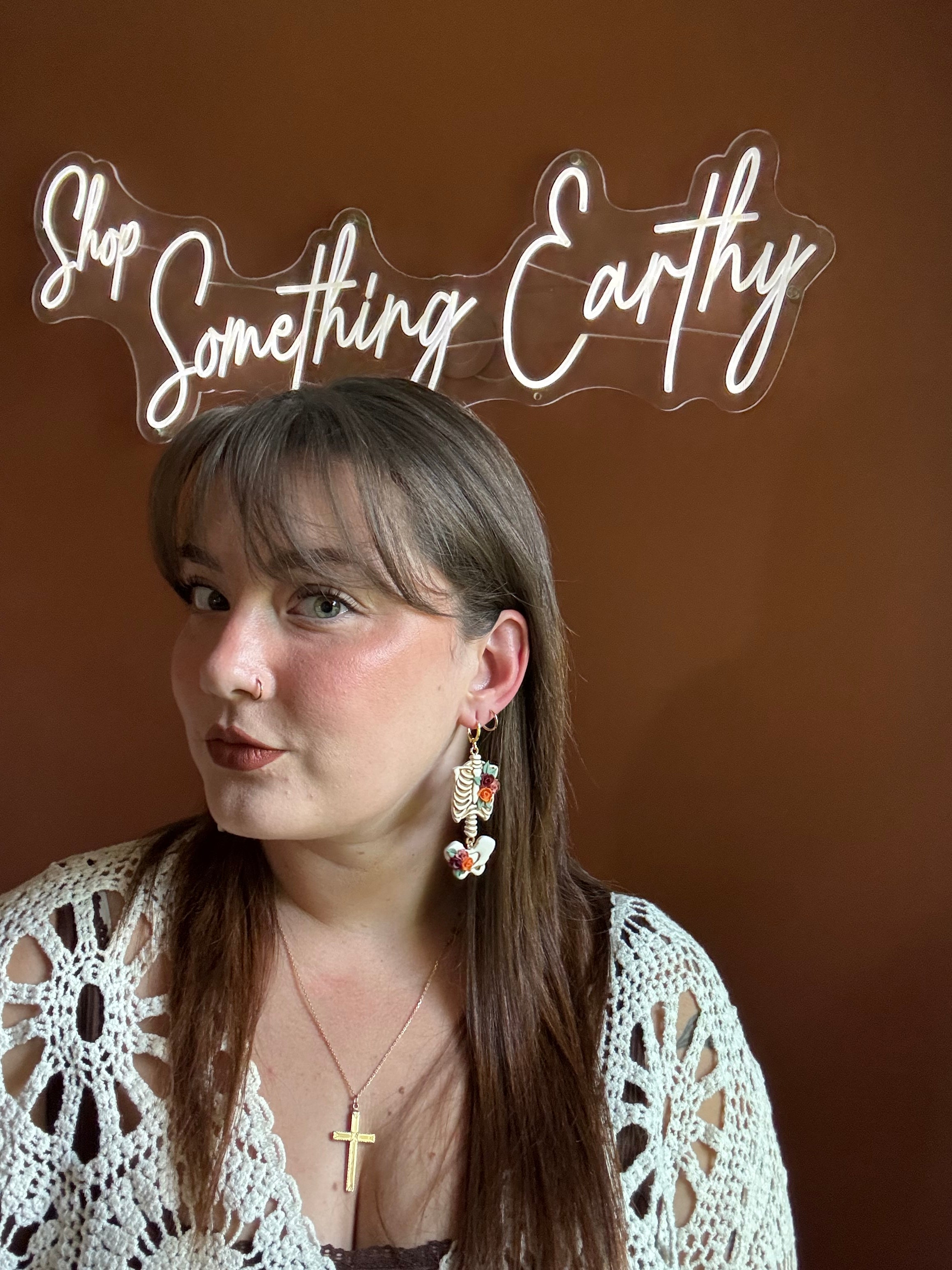 Garden of Bones handmade polymer clay earrings by Shop Something Earthy — view 2 of 2