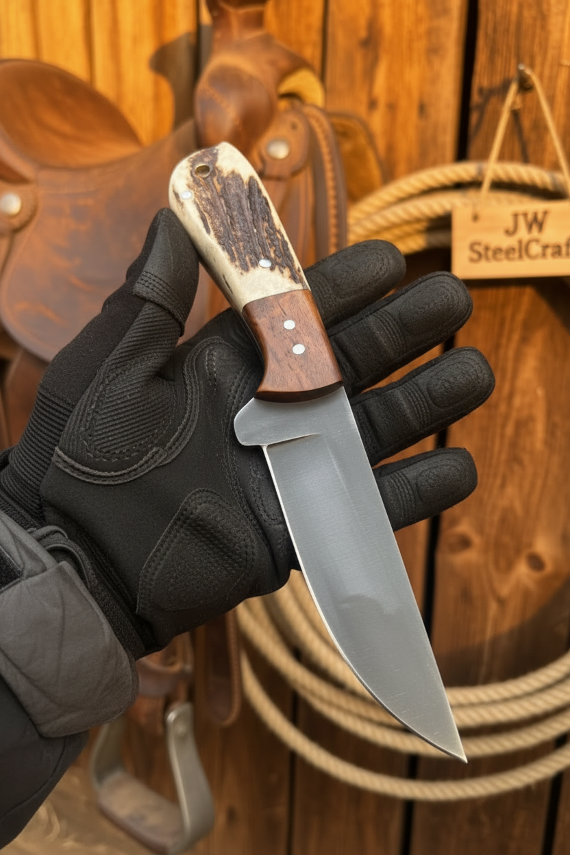 Backwoods Combo Bushcraft Carbon Steel Two-Tone Handle by JW SteelCrafts — view 1 of 1