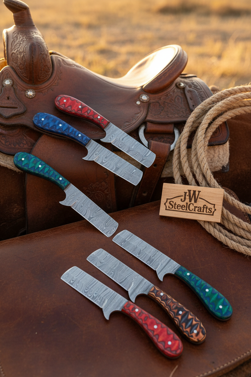 Glitterstone Ranch Bull Knife Set by JW SteelCrafts