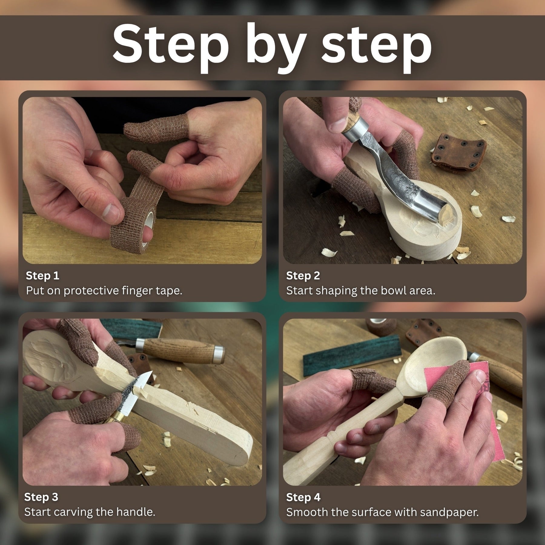 Spoon Carving Kit - Complete Starter Whittling Kit for Beginners Adults, Teens, and Kids