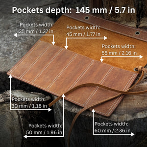 6 Pocket Leather Chisel Roll