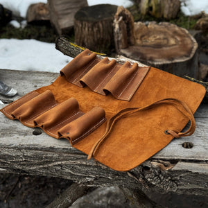 6 Pocket Leather Tool Roll