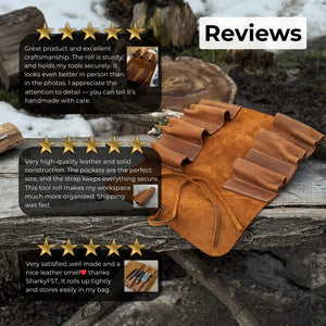 6 Pocket Leather Tool Roll