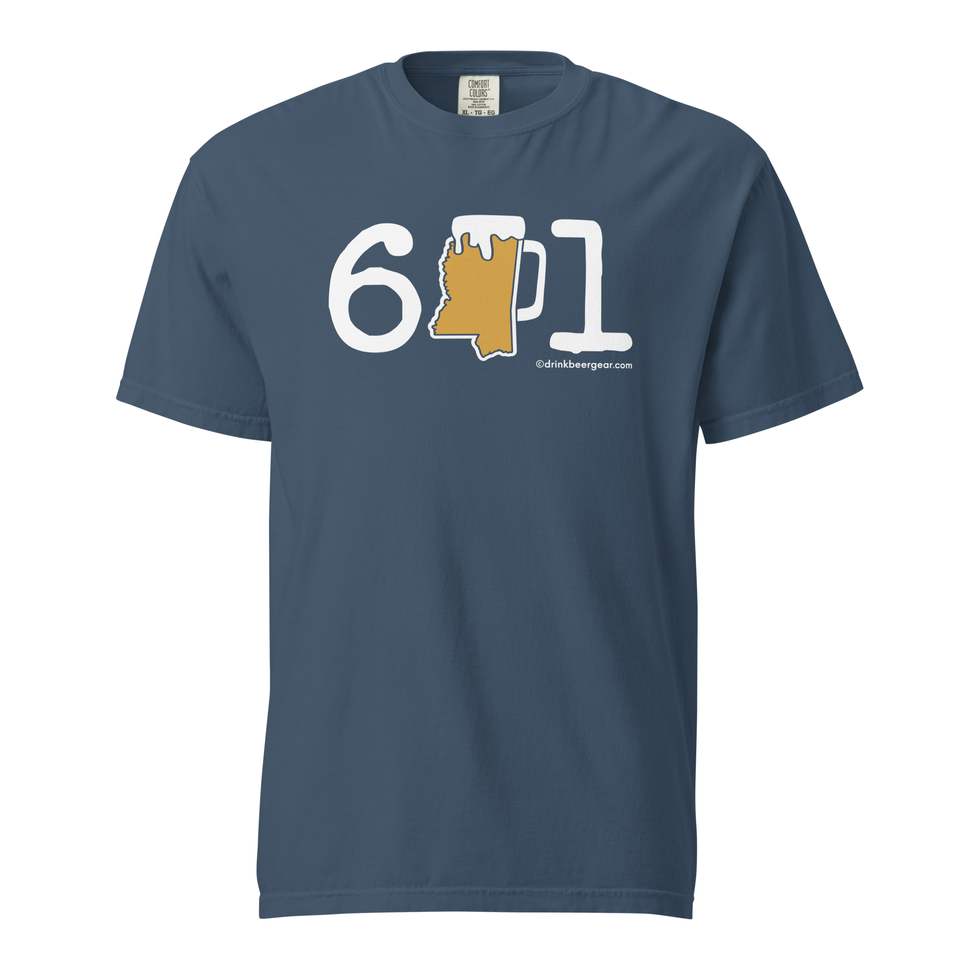 601 Mississippi Beer Mug Tee - COMFORT COLORS BRAND TEE Drink Beer Gear