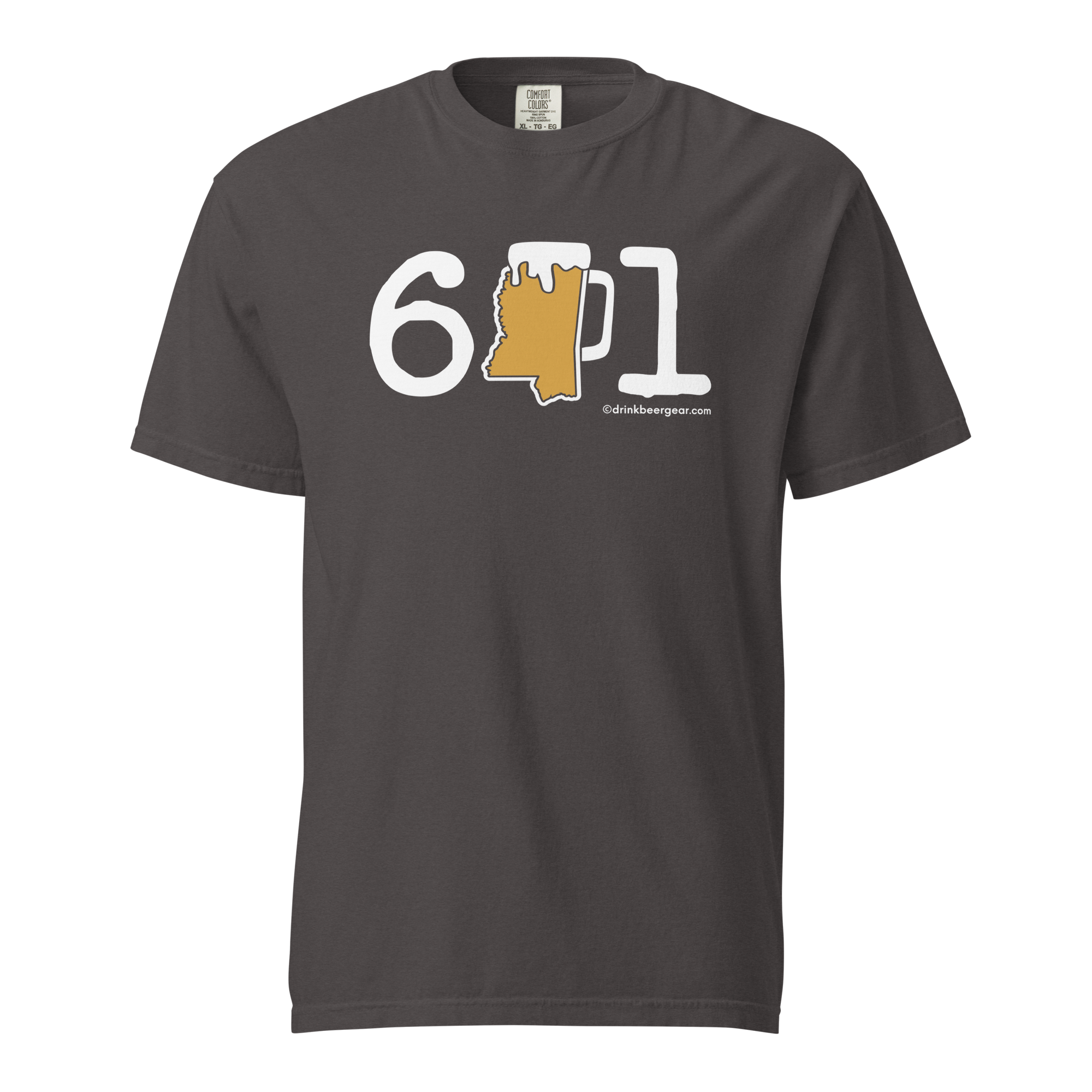 601 Mississippi Beer Mug Tee - COMFORT COLORS BRAND TEE Drink Beer Gear