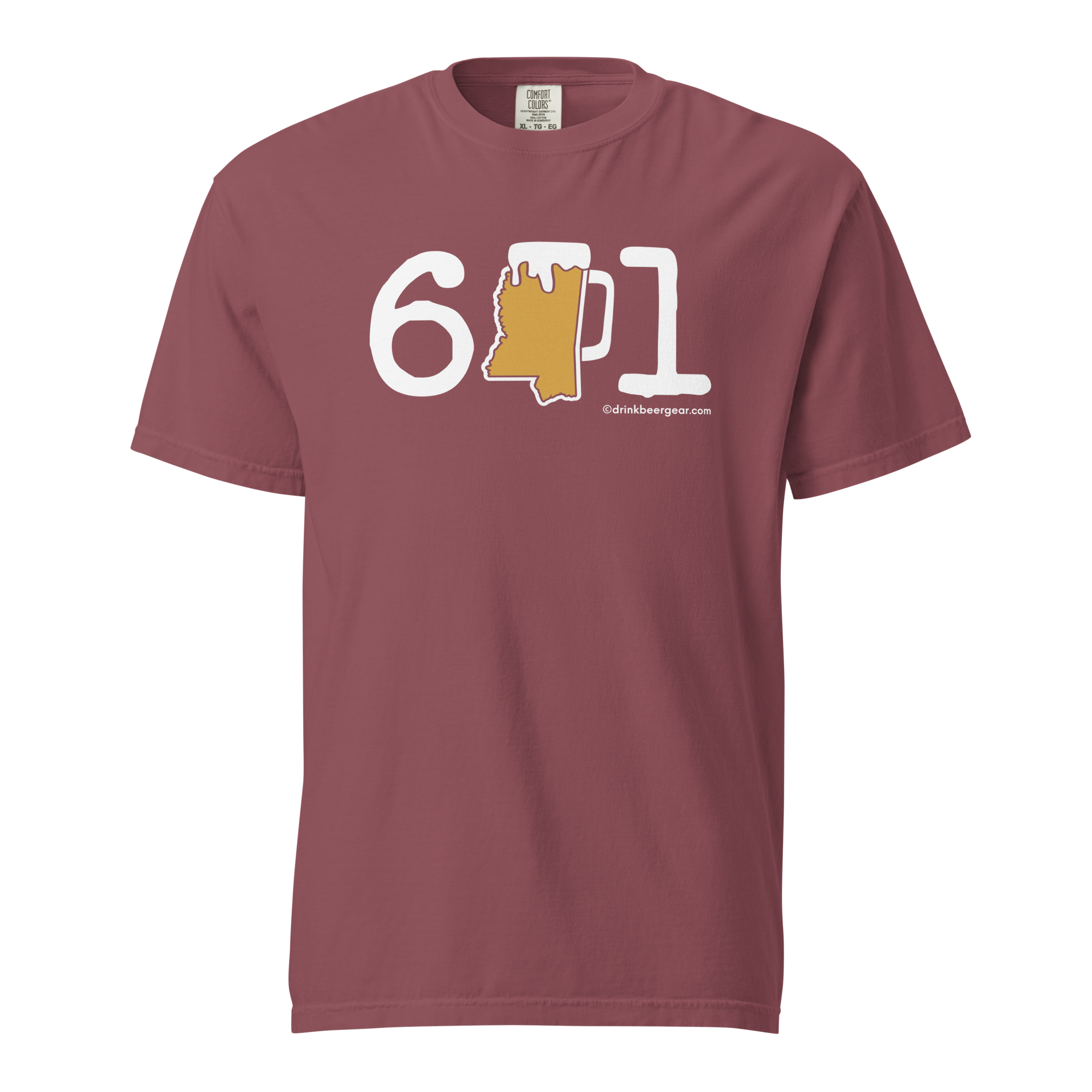 601 Mississippi Beer Mug Tee - COMFORT COLORS BRAND TEE Drink Beer Gear