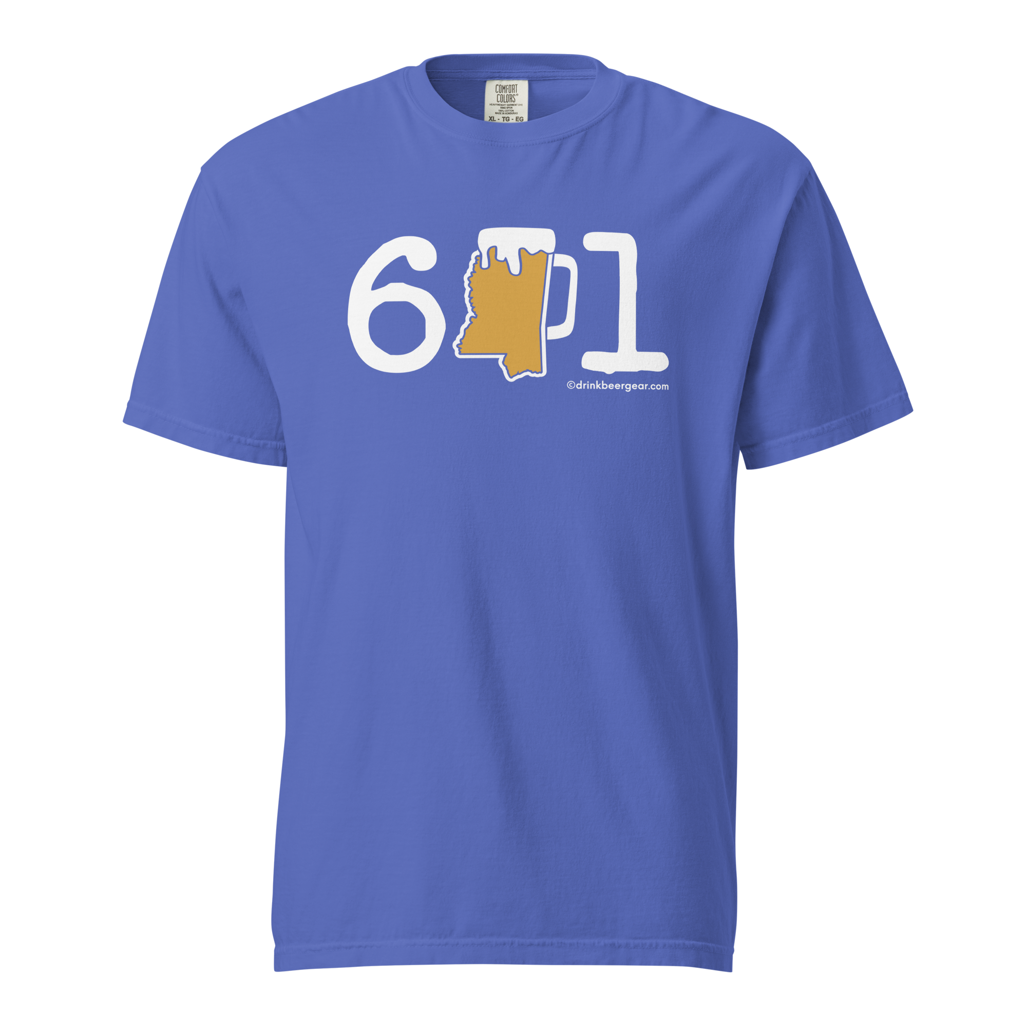 601 Mississippi Beer Mug Tee - COMFORT COLORS BRAND TEE Drink Beer Gear