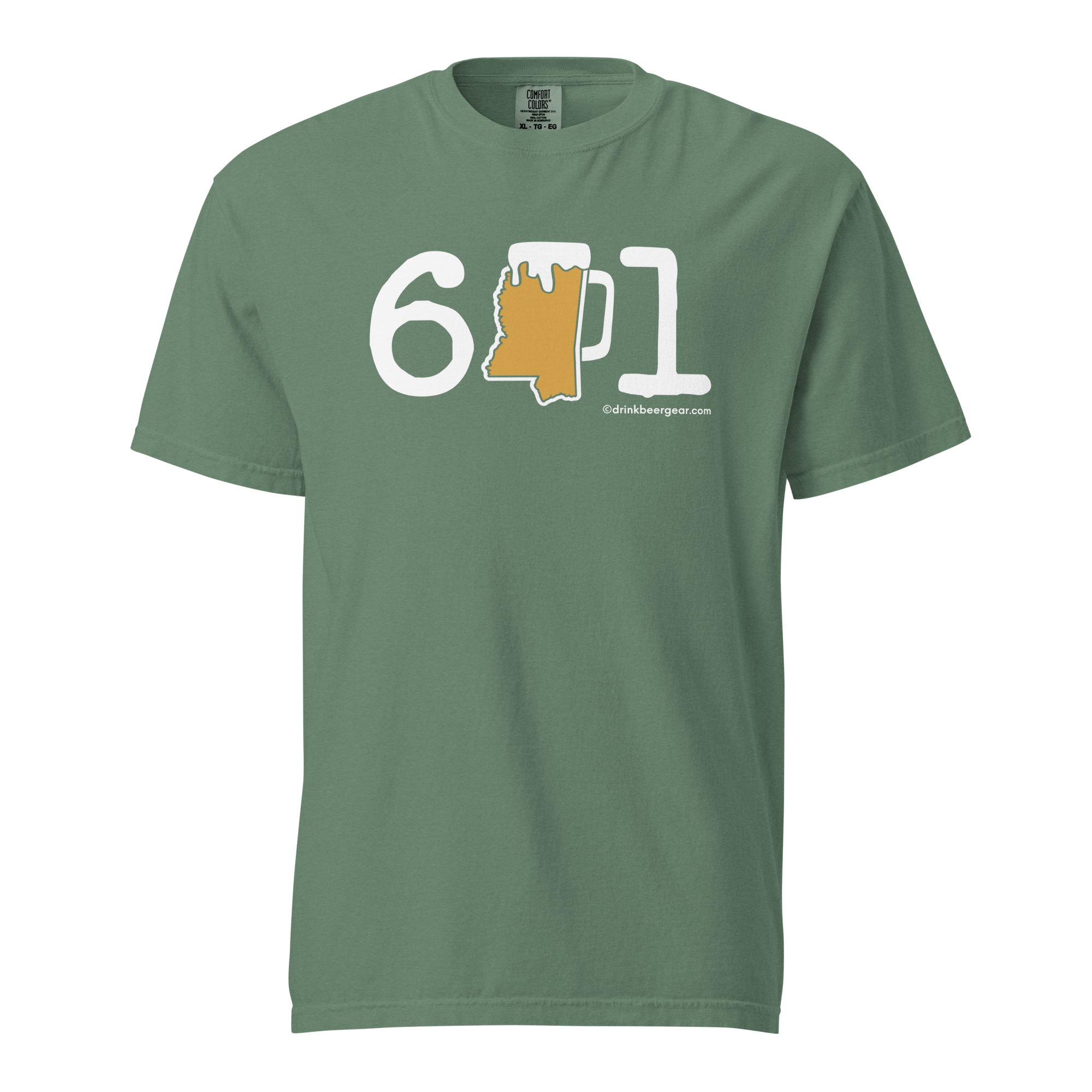 601 Mississippi Beer Mug Tee - COMFORT COLORS BRAND TEE Drink Beer Gear