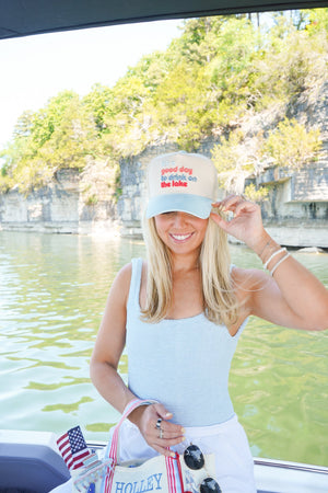 Good Day to Drink on the Lake - Baby Blue Corduroy Hat
