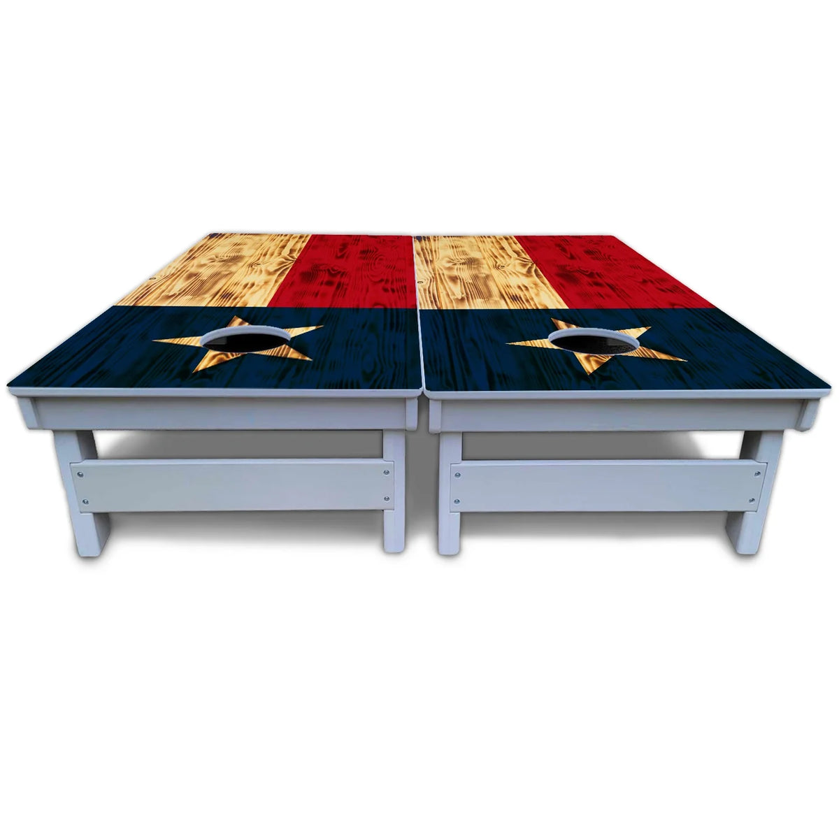 Burnt Texas Flag Cornhole Boards - All Weather Series